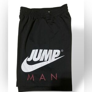 NIKE JORDAN Jumpman Athletic Shorts Black/White Youth Size 8-10 yrs New